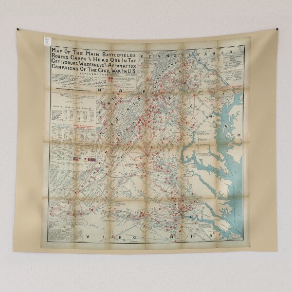 Item preview, Gettysburg, Wilderness and Appomattox Civil War Battlefield Map designed and sold by allhistory.