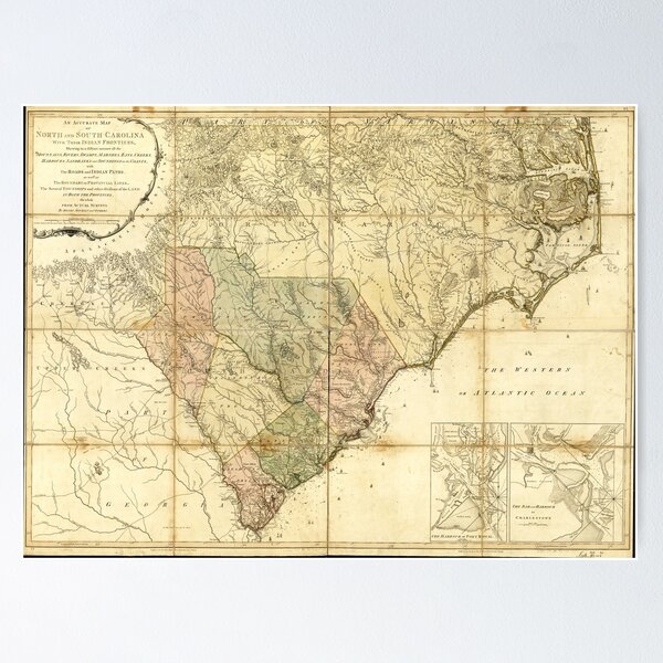 Item preview, North & South Carolina Map (1775) designed and sold by allhistory.