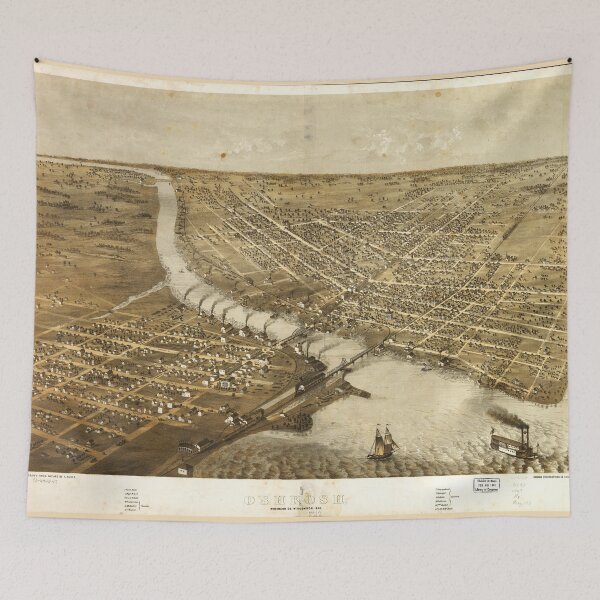 Item preview, Aerial View of Oshkosh, Winebago County, Wisconsin (1867) designed and sold by allhistory.