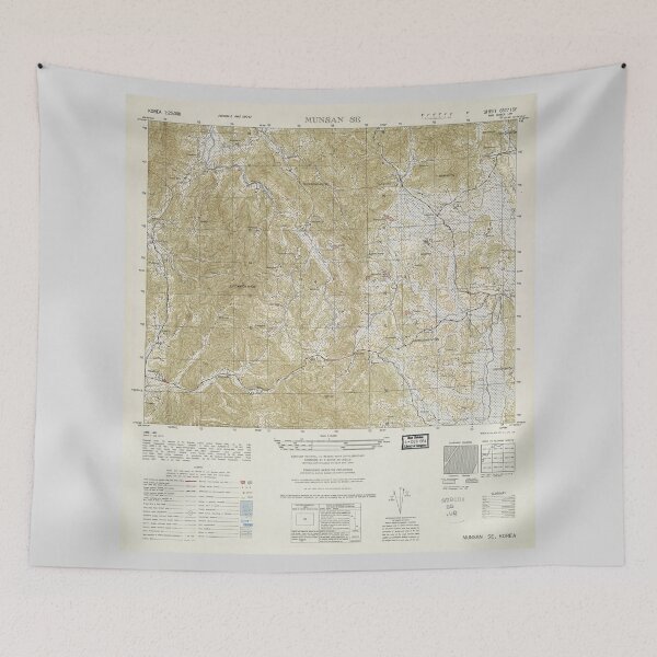 Item preview, Topographical Map of North and South Korea (1952) designed and sold by allhistory.