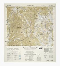 Topographical Map of North and South Korea (1952) Photographic Print