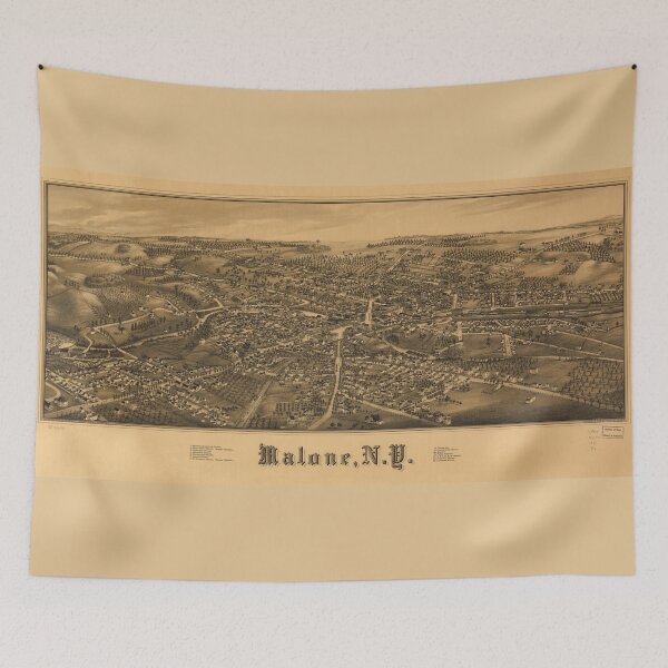 Item preview, Aerial View of Malone, New York (1886) designed and sold by allhistory.