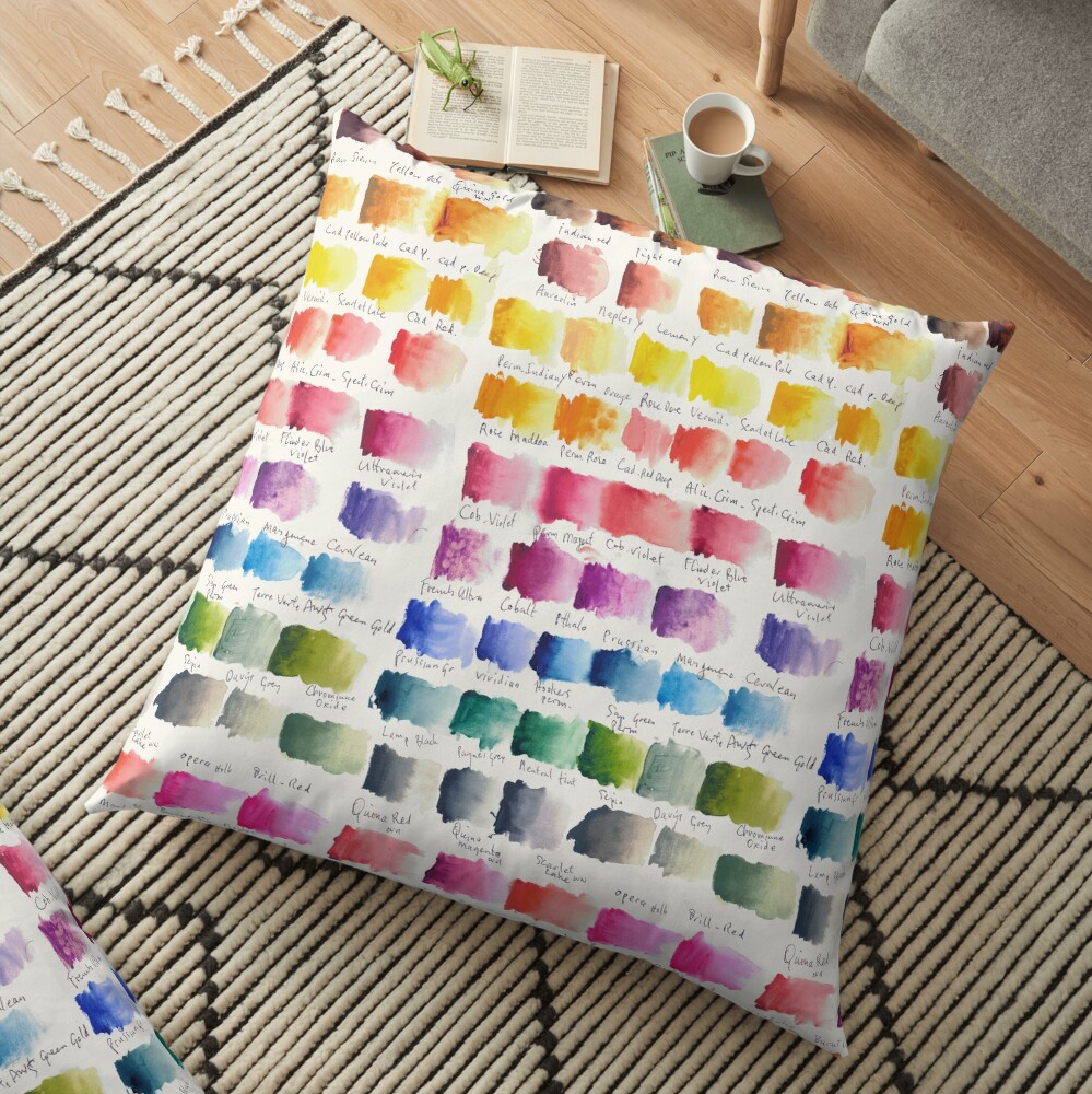 Watercolour Palette Floor Pillow
