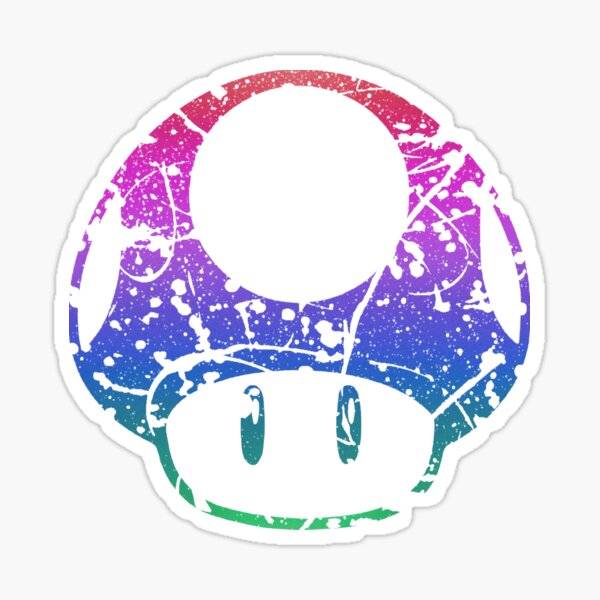 Invincibility Mushroom Splatter Sticker
