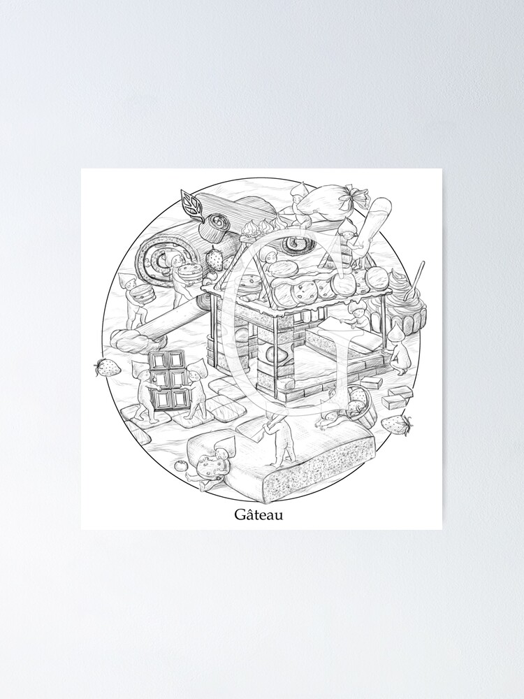 G Comme Gateau Poster By Kumiyonoe Redbubble