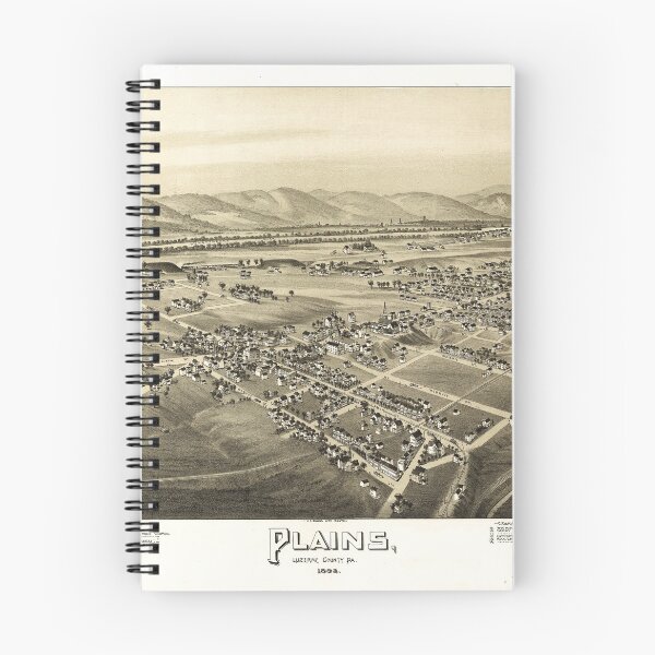 Item preview, Aerial View of Plains, Luzerne County, Pennsylvania (1892) designed and sold by allhistory.