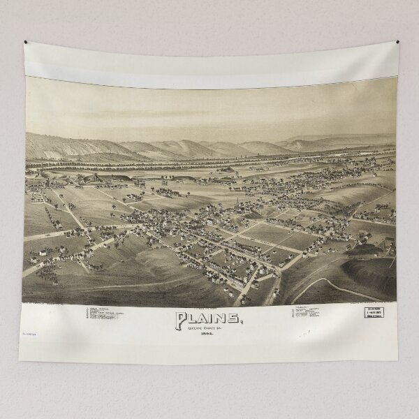 Item preview, Aerial View of Plains, Luzerne County, Pennsylvania (1892) designed and sold by allhistory.