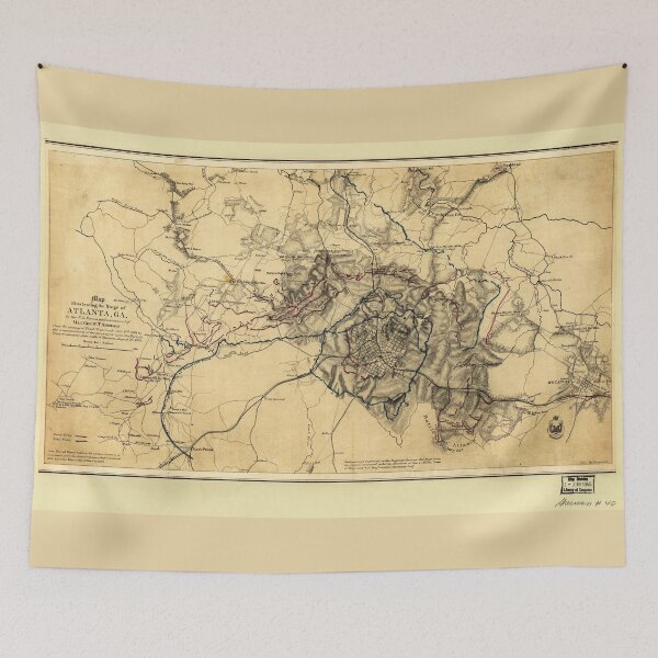 Item preview, Sherman's March, Atlanta Campaign, Civil War Map (July 19th - August 26, 1864) designed and sold by allhistory.