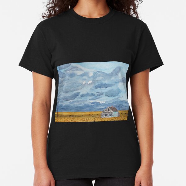 Abandoned Turquoise House with Storm Clouds Classic T-Shirt