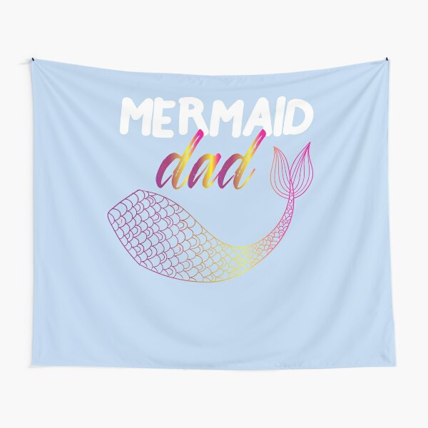 Mermaid Dad Art | Cool Mer-Dad Design Gift Tapestry