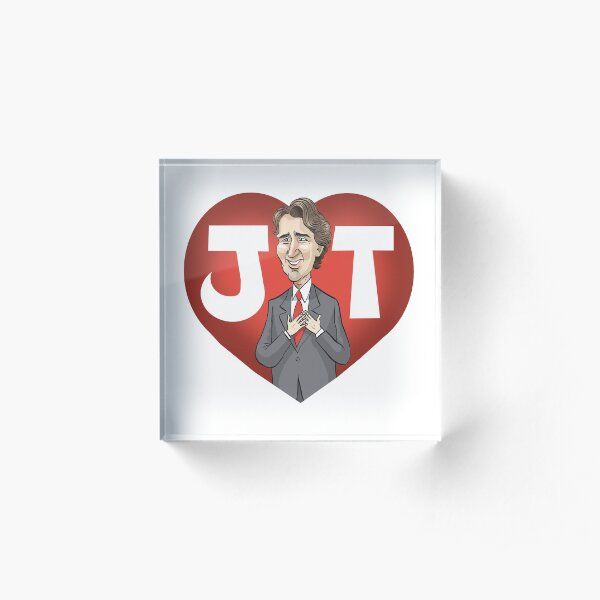 I heart Justin Trudeau (With beard. Updated in Feb 2020) Acrylic Block