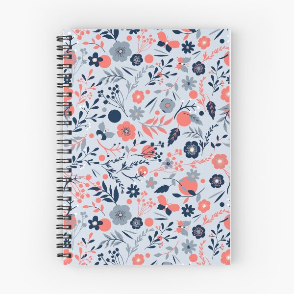 Item preview, Summer meadow | Coral and blue seamless pattern designed and sold by colorofmagic.