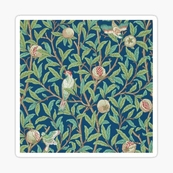 Fruit Trees and Birds Vintage Pattern by William Morris Sticker