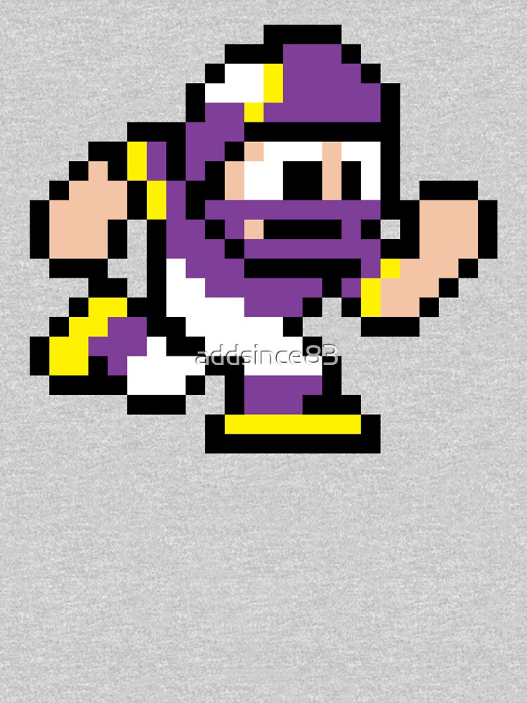 Minnesota Vikings NFL Football Player 8-bit Tecmo Super Bowl Nintendo T- Shirt