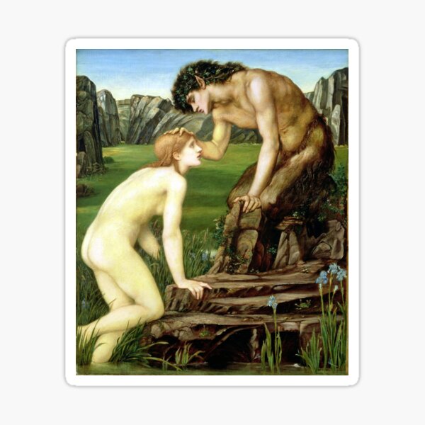 Item preview, Pan and Psyche - Edward Burne-Jones designed and sold by forgottenbeauty.
