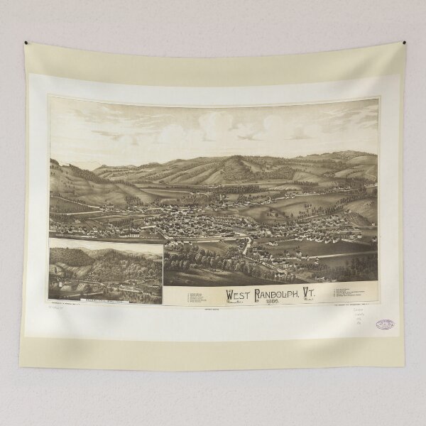 Item preview, Aerial View of West Randolph, Vermont (1886) designed and sold by allhistory.