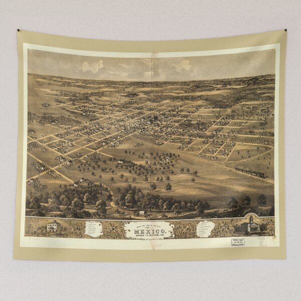 Item preview, Bird's eye view of the city of Mexico, Audrian Co., Missouri (1869) designed and sold by allhistory.