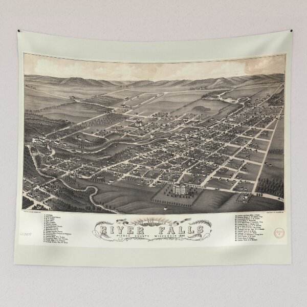 Item preview, Bird's Eye View of River Falls, Wisconsin (1880) designed and sold by allhistory.