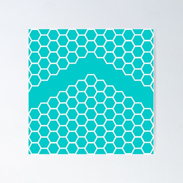 Item preview, Honeycomb Arrow in Robin's Egg Blue and White designed and sold by kierkegaard.