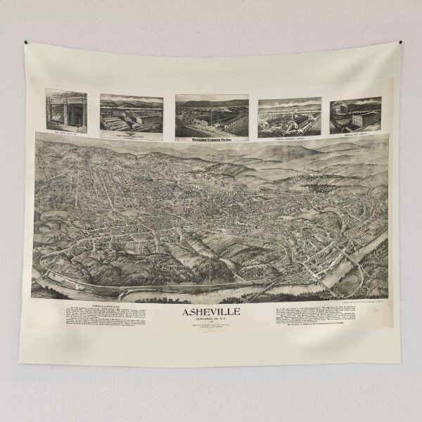 Artikelvorschau, Luftaufnahme von Asheville, North Carolina (1912) entworfen und verkauft von allhistory.