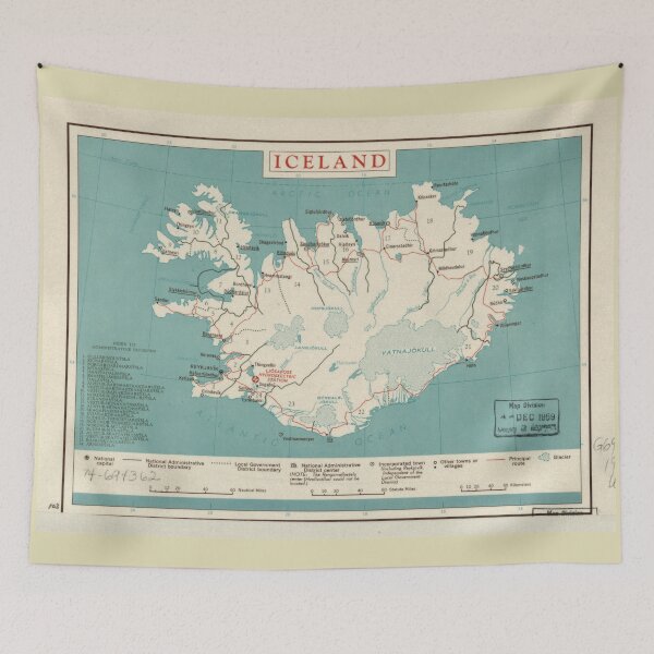 Item preview, Map of Iceland (circa 1958) designed and sold by allhistory.