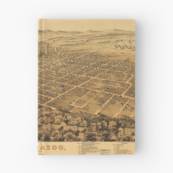 Item preview, Aerial View of Kalamazoo, Michigan (1874) designed and sold by allhistory.