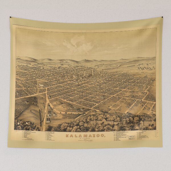 Item preview, Aerial View of Kalamazoo, Michigan (1874) designed and sold by allhistory.