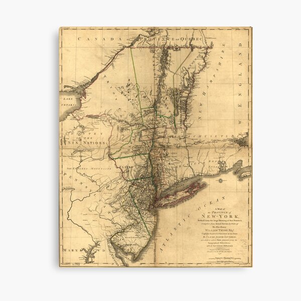Map of the Province of New York by William Faden (1776) Canvas Print