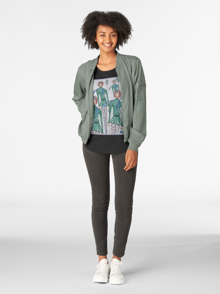 Alternate view of FASHION ILLUSTRATION GO GREEN GIRL Premium Scoop T-Shirt