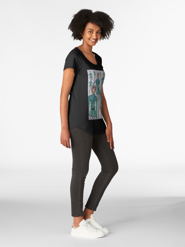 Alternate view of FASHION ILLUSTRATION GO GREEN GIRL Premium Scoop T-Shirt
