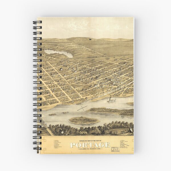 Item preview, Bird's Eye View of Portage, Wisconsin (1868) designed and sold by allhistory.