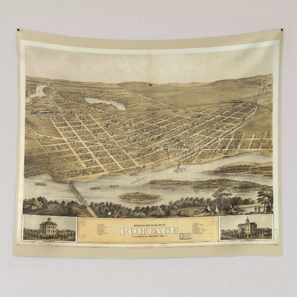 Item preview, Bird's Eye View of Portage, Wisconsin (1868) designed and sold by allhistory.