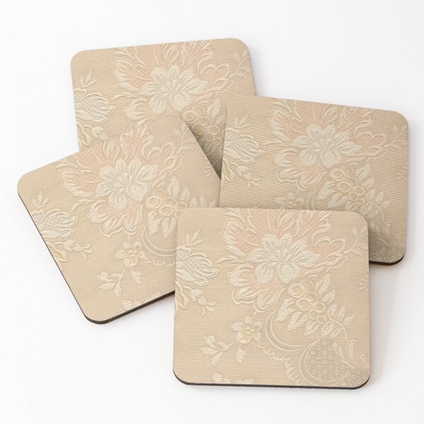 Item preview, Light Peach Beige Vintage Yellow Orangey Floral Design designed and sold by kmcs.