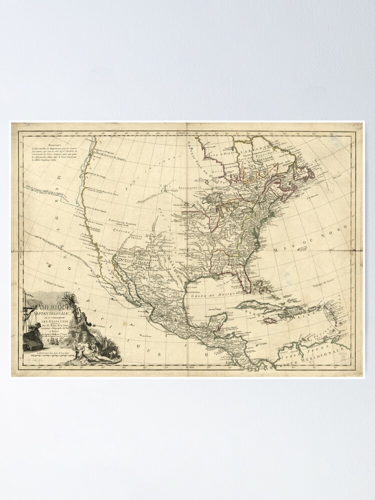 Old Map Of North America 17 Poster By Allhistory Redbubble