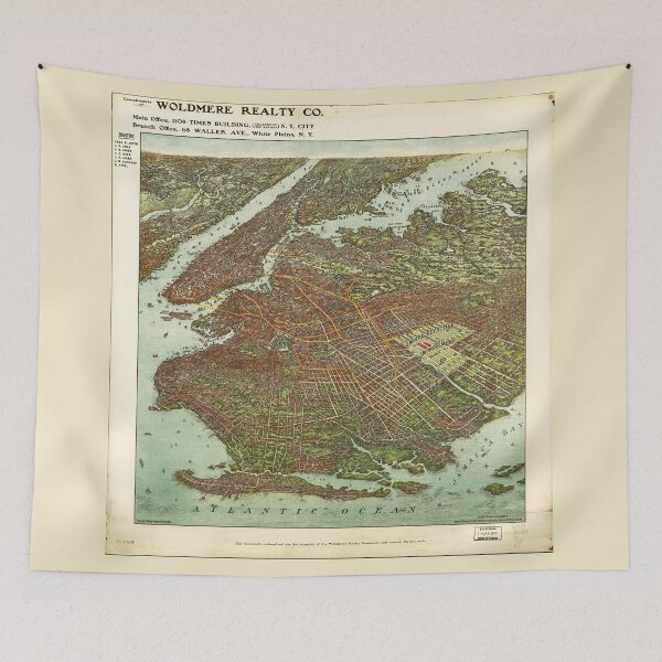 Item preview, Aerial View of Brooklyn, New York (1908) designed and sold by allhistory.