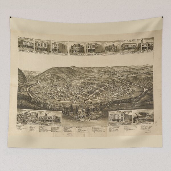 Item preview, Aerial View of Harriman, Tennessee (1892) designed and sold by allhistory.