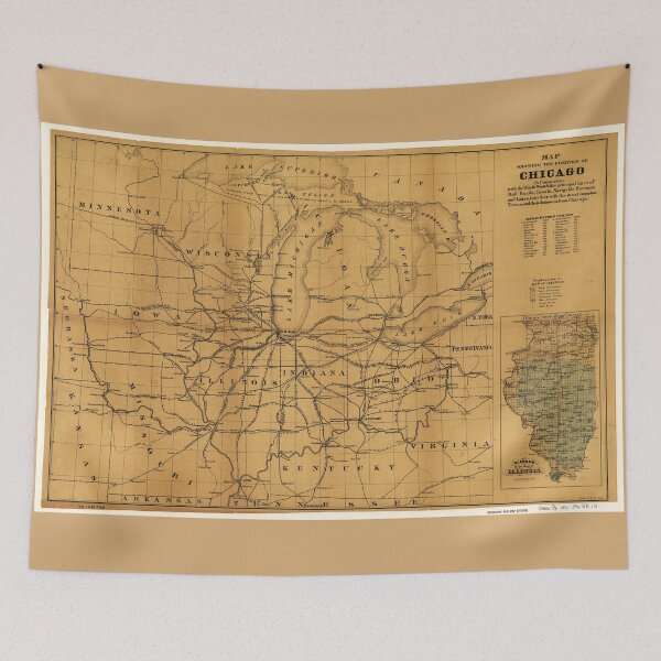 Item preview, Railroad Map Chicago & Surrounding Midwest (c. 1850) designed and sold by allhistory.