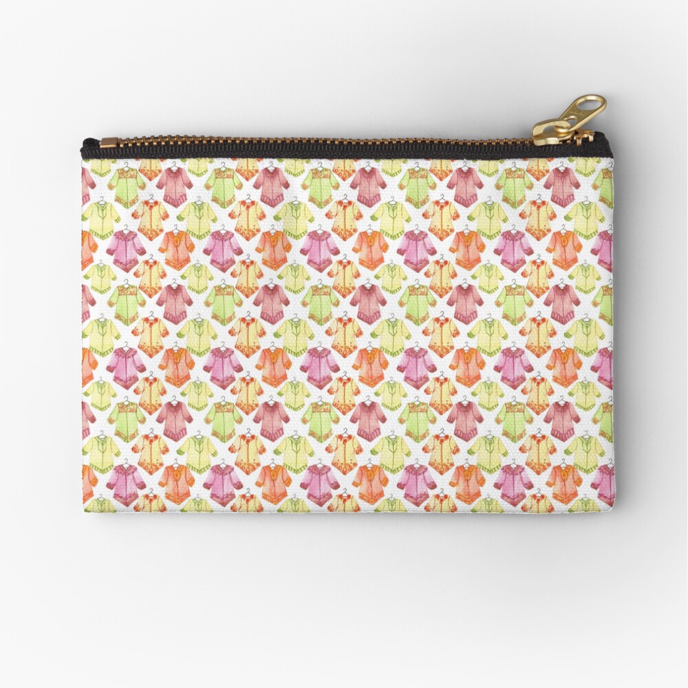 Hand Painted Watercolor Pattern - Boho Tunic Tile Zipper Pouch