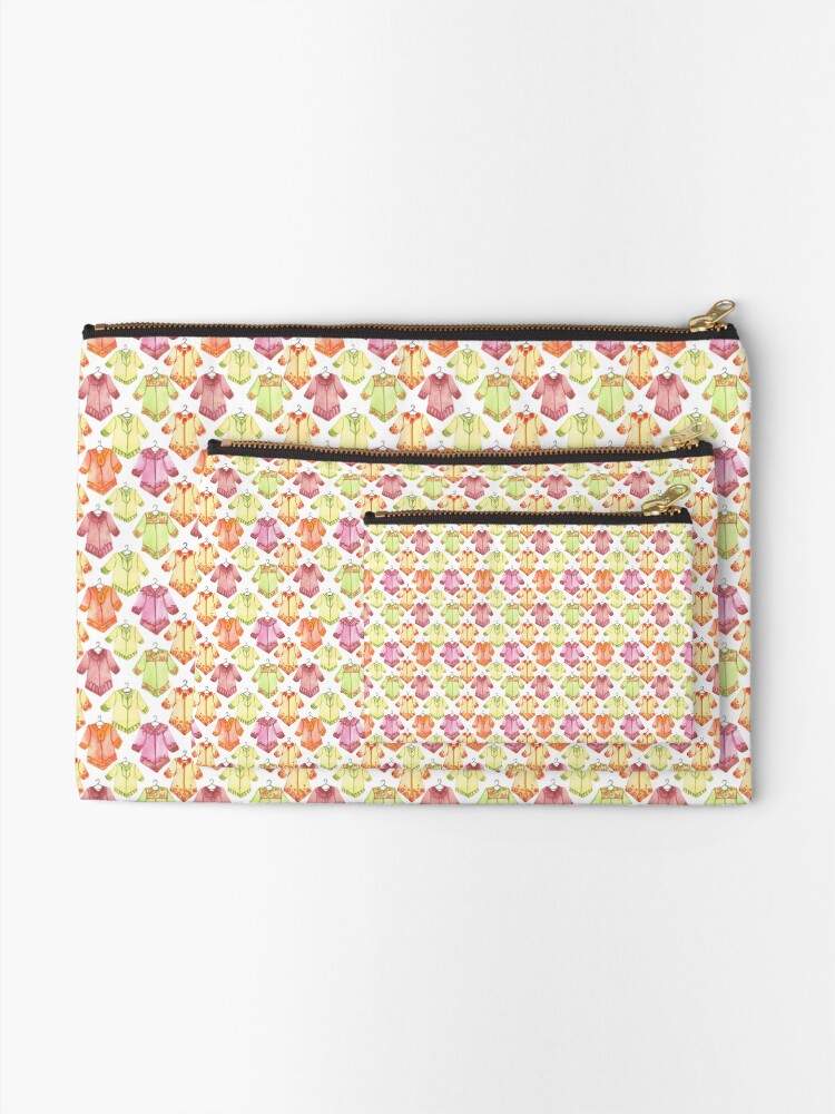 Alternate view of Hand Painted Watercolor Pattern - Boho Tunic Tile Zipper Pouch