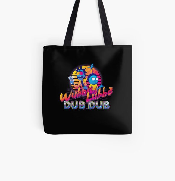 Rick and Morty Neon All Over Print Tote Bag