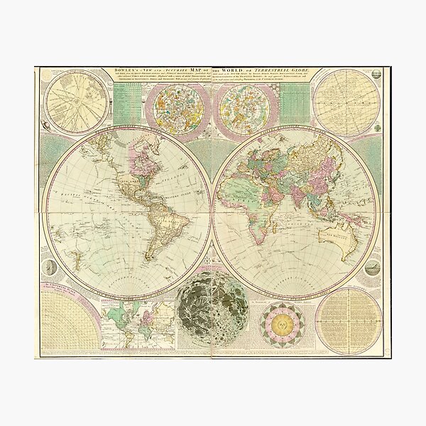 World Map by Carington Bowles (circa 1780) Photographic Print
