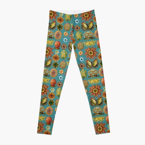 Sport Leggings - Neon Floral Baby Turtle Squirt - Rainbow Rules