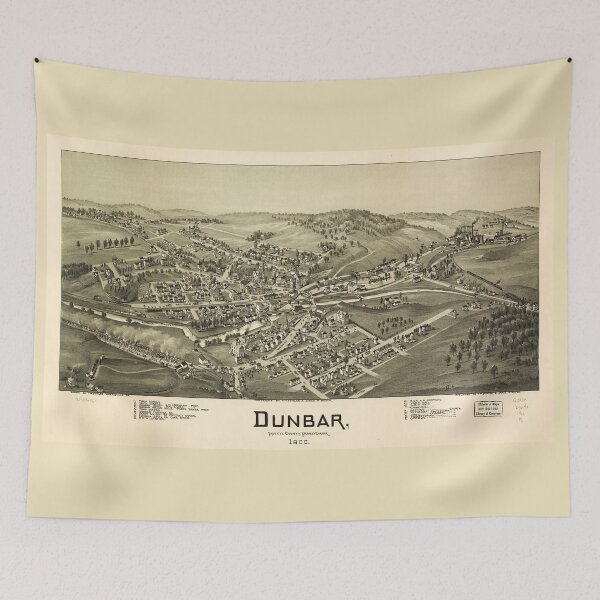 Item preview, Aerial View of Dunbar, Pennsylvania (1900) designed and sold by allhistory.