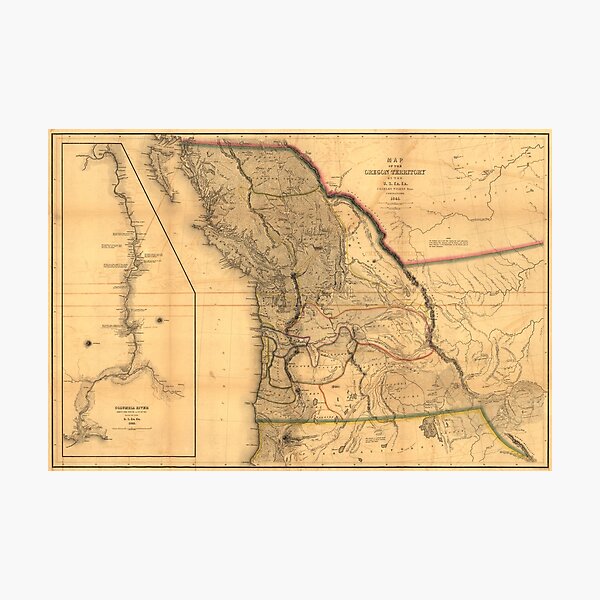 Item preview, Map of the Oregon Territory (1844) designed and sold by allhistory.