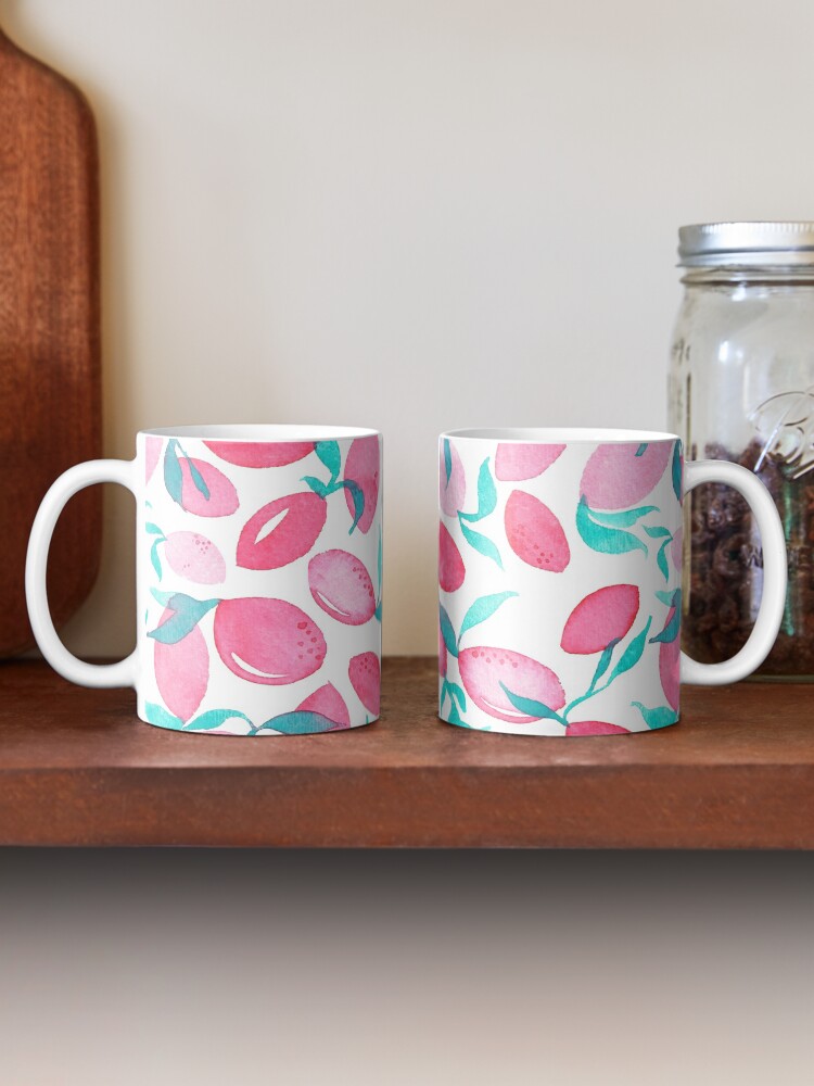 Alternate view of Hand Painted Watercolor Pattern - Pink Lemons Mug
