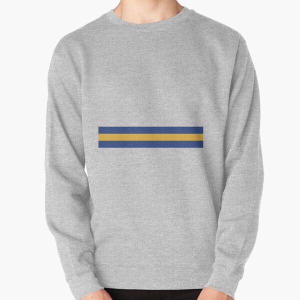 Leeds United Retro 1994 Home Jersey White Yellow Blue Bar Design Pullover Sweatshirt