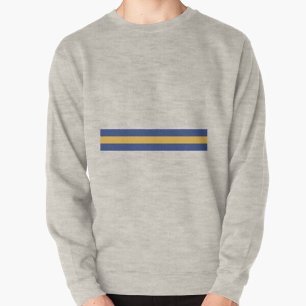 Leeds United Retro 1994 Home Jersey White Yellow Blue Bar Design Pullover Sweatshirt