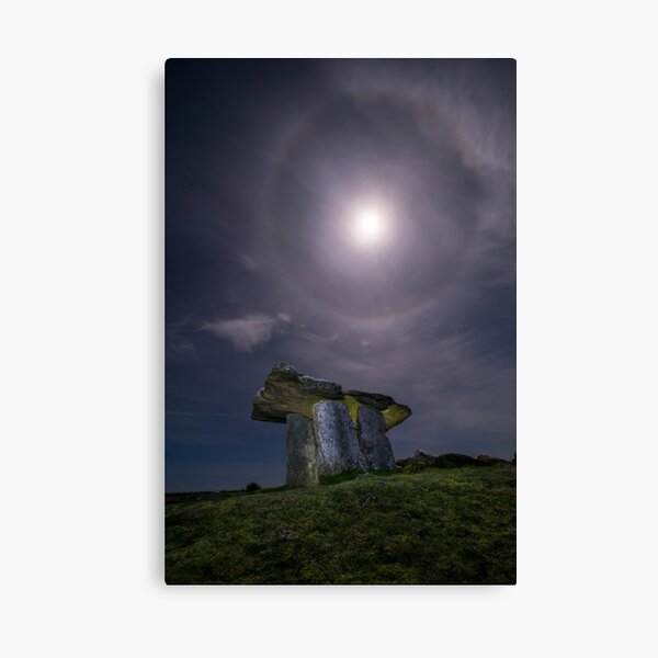 Poulnabrone Dolmen at Night In The Moonlight Canvas Print