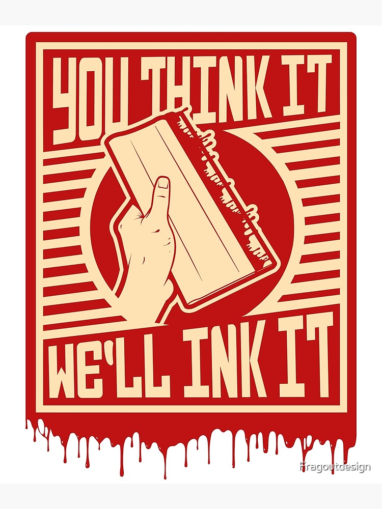 Screen Printing Squeegee Printing Obey Ink Design Art Print for Sale by  Fragoutdesign