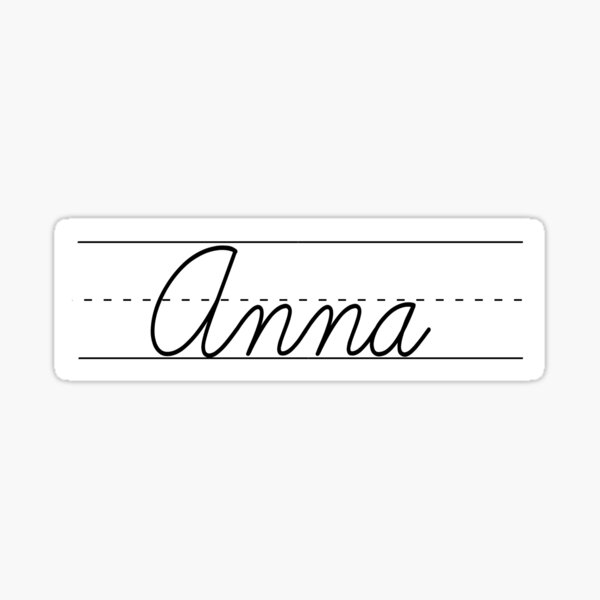 "Anna Cursive Handwriting" Sticker for Sale by thedoodlecoop | Redbubble